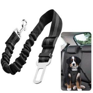 Adjustable Dog Seat Belt with Elastic Strap