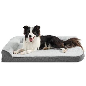 Large Washable Orthopedic Dog Bed with Bolster