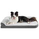Large Washable Orthopedic Dog Bed with Bolster