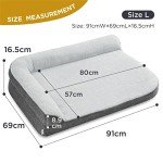 Large Washable Orthopedic Dog Bed with Bolster