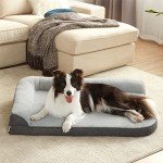 Large Washable Orthopedic Dog Bed with Bolster