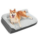 Large Washable Orthopedic Dog Bed with Bolster