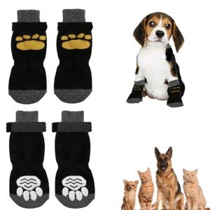 Anti-Slip Dog Socks with Adjustable Straps - 2 Pairs