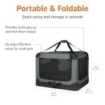 Portable Soft-Sided Dog Travel Crate - Grey
