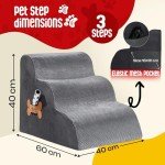 High-Density Foam Dog Steps for Bed – Grey
