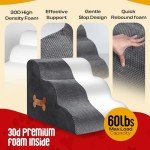 High-Density Foam Dog Steps for Bed – Grey