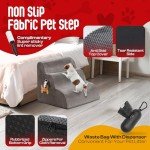 High-Density Foam Dog Steps for Bed – Grey