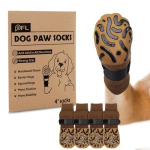 Anti-Slip Dog Socks with Grips for Seniors