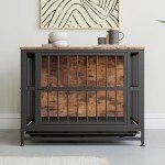 Stylish Wooden Large Dog Crate with End Table
