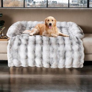 Cozy Gradient Grey Dog Sofa Bed Mat