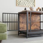 Stylish Wooden Large Dog Crate with End Table