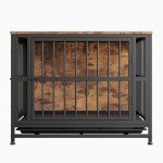 Stylish Wooden Large Dog Crate with End Table