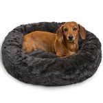 Sheri’s Calming Donut Dog Bed, Charcoal Mink 23