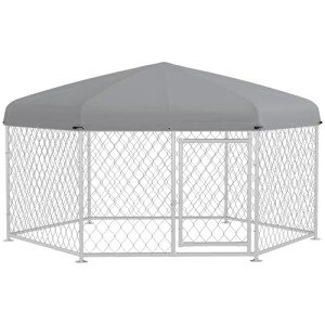 PawHut Outdoor Dog Kennel with UV-Resistant Roof