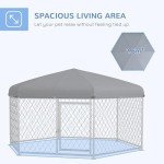 PawHut Outdoor Dog Kennel with UV-Resistant Roof