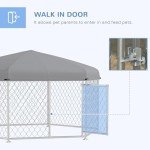 PawHut Outdoor Dog Kennel with UV-Resistant Roof