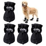 4 Pack Waterproof Non-Slip Dog Shoes - Black