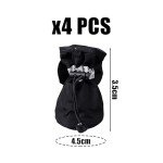 4 Pack Waterproof Non-Slip Dog Shoes - Black