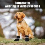 4 Pack Waterproof Non-Slip Dog Shoes - Black