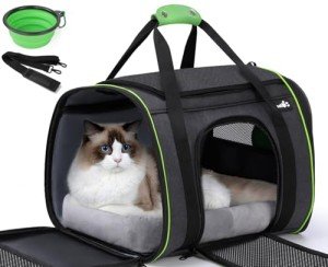 Pecute® Large Foldable Pet Carrier Bag - Dark Grey