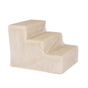 Beige Pet Stairs - Plush, Washable & Joint-Friendly