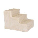 Beige Pet Stairs - Plush, Washable & Joint-Friendly