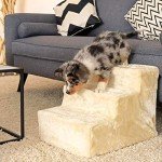 Beige Pet Stairs - Plush, Washable & Joint-Friendly