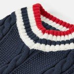 Navy Knit Winter Sweater for Small Dogs