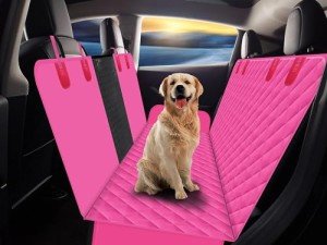 Dog Back Seat Cover for Cars and SUVs - Pink