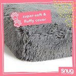 Extra Large Snug Fluffy Dog Bed - Grey