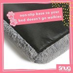 Extra Large Snug Fluffy Dog Bed - Grey