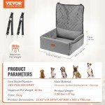 VEVOR Dog Car Booster Seat with Storage Pocket