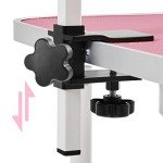Foldable Pet Grooming Table with Adjustable Arm - Pink