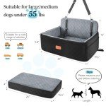 Dog Car Seat for Medium/Large Dogs with Safety Leashes