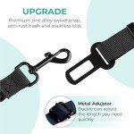Adjustable Dog Seat Belt with Travel Bowl - 2 Pack