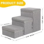 Multi-Level Dog Stairs with Storage - Grey