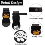 4-Pack Non-Slip Dog Socks with Adjustable Straps