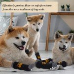 4-Pack Non-Slip Dog Socks with Adjustable Straps