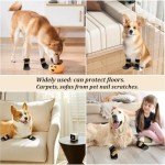 4-Pack Non-Slip Dog Socks with Adjustable Straps