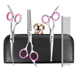 TOPGOOSE 5-in-1 Dog Grooming Scissors Kit - Pink