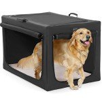 Soft-Sided Dog Kennel with Comfortable Mat - Black