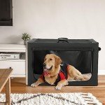 Soft-Sided Dog Kennel with Comfortable Mat - Black