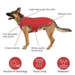 Fleece-Lined Waterproof Dog Jacket - X-Large Red