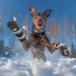 Waterproof Dog Boots with V-Tongue, 4 Pcs XL