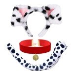 Dalmatian Dog Costume Set with Ears and Tail