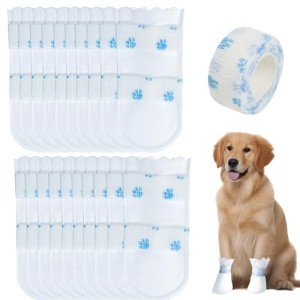 20-Pack Waterproof Disposable Dog Boots for Paws