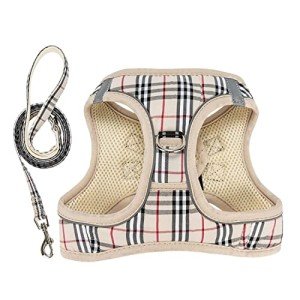 YUDOTE Plaid Dog Harness and Lead Set