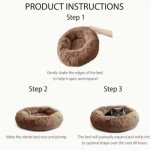 Cozy Grey Plush Round Dog Bed - 60cm