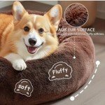 Cozy Grey Plush Round Dog Bed - 60cm