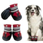 Muecleao Waterproof Dog Boots with Reflective Straps